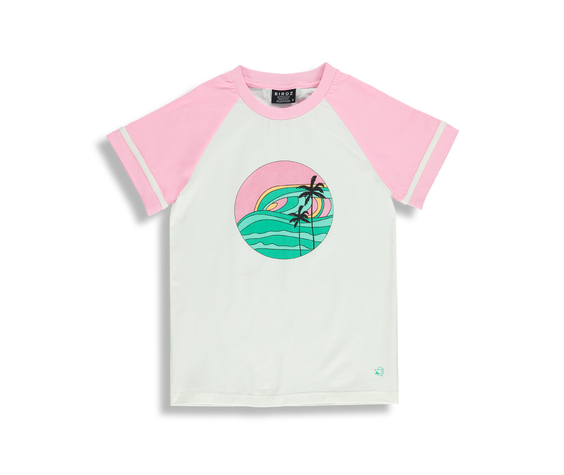 Birdz SS21 T-SHIRT COUCHER SOLEIL RETRO ROSE/SUNSET T-SHIRT PINK