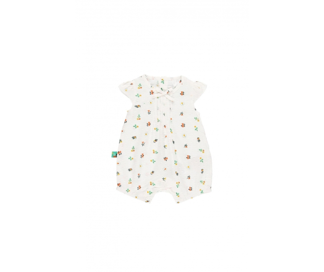 Boboli SS21 Barboteuse avec Broderies et Imprimés Fleuris de Boboli - Flower Print Romper