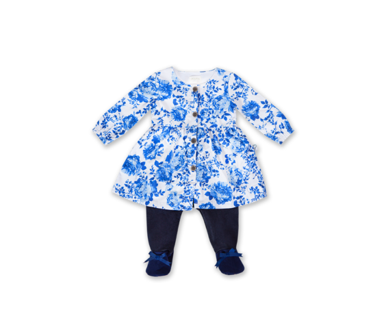 PiaPia SS21 Tout-En-Un Ensemble Robe Fleuri, Legging et Chaussures Antidérapantes - Piapia