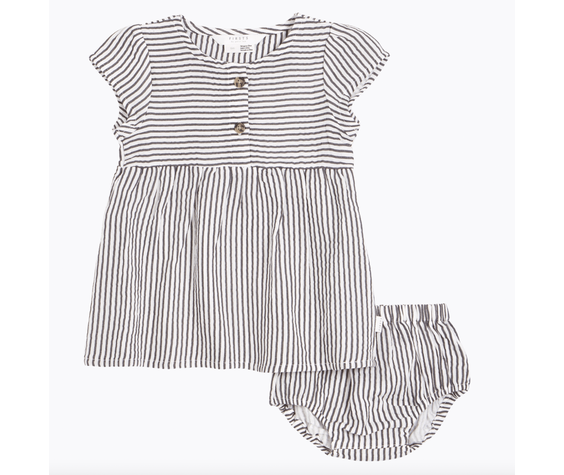 Petit Lem SS21 Robe à Rayures Avec Culotte - Stripes Dress With Bloomer - Firsts Petit Lem