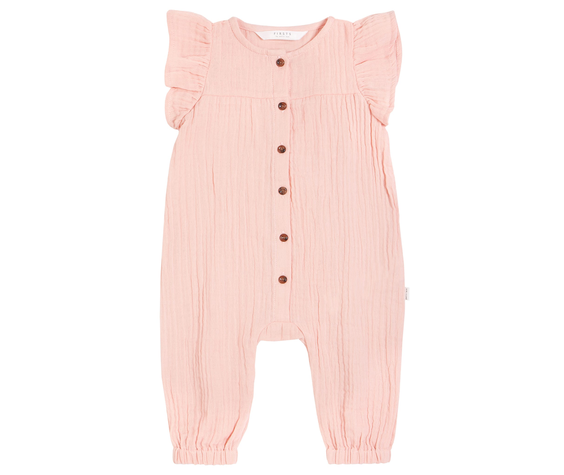 Petit Lem SS21 Combinaison Longue Manches Courtes à Volants Et Boutons de Firsts Petit Lem