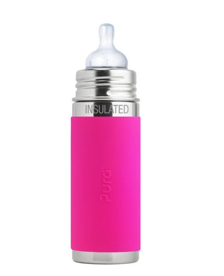 Biberon Isolé en Acier Inoxydable Pura Kiki - Rose - Infant Insulated Bottle 9oz Pink