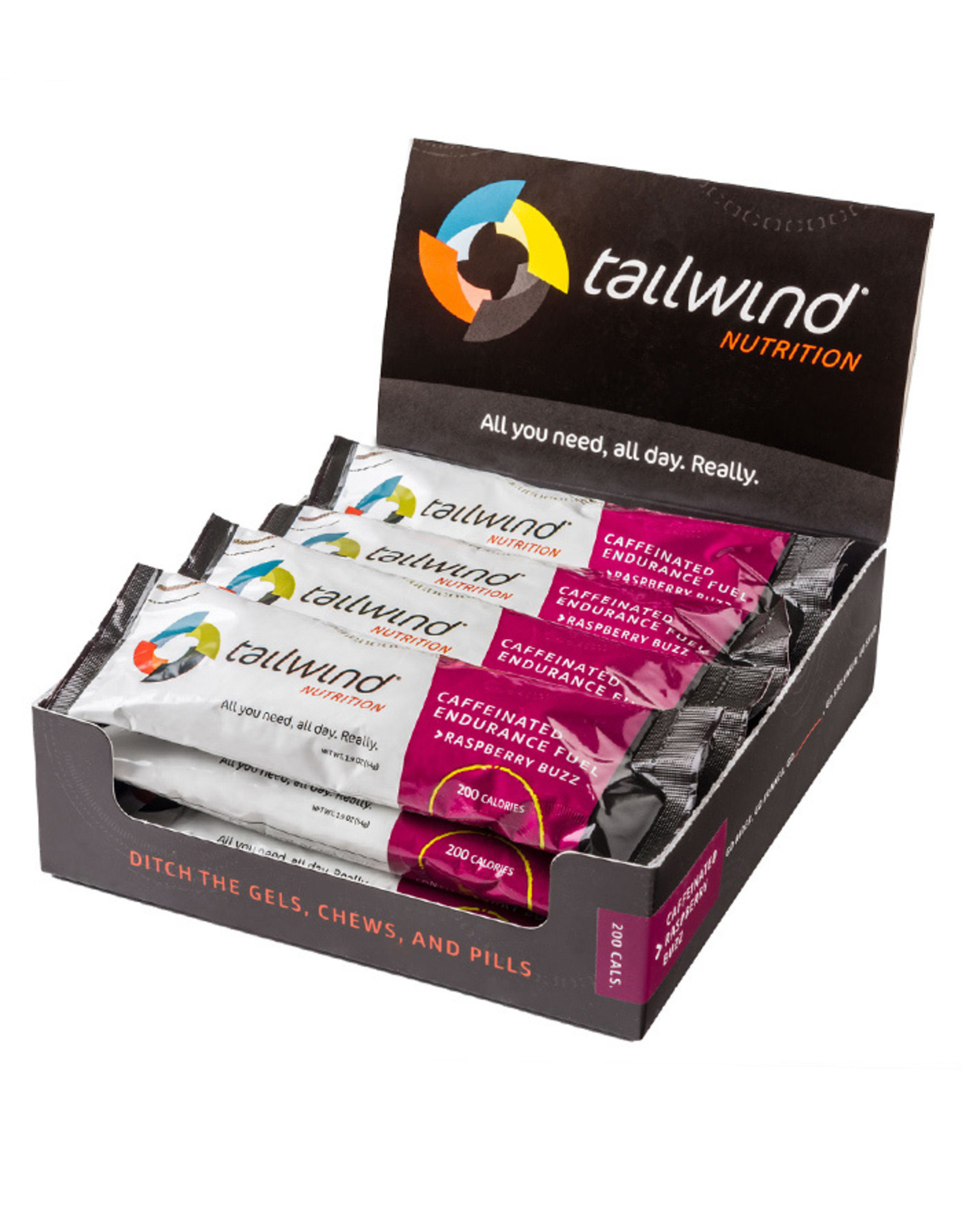 Tailwind Caffeinated Endurance Fuel 12-Pack Raspberry Buzz 2 Serving single