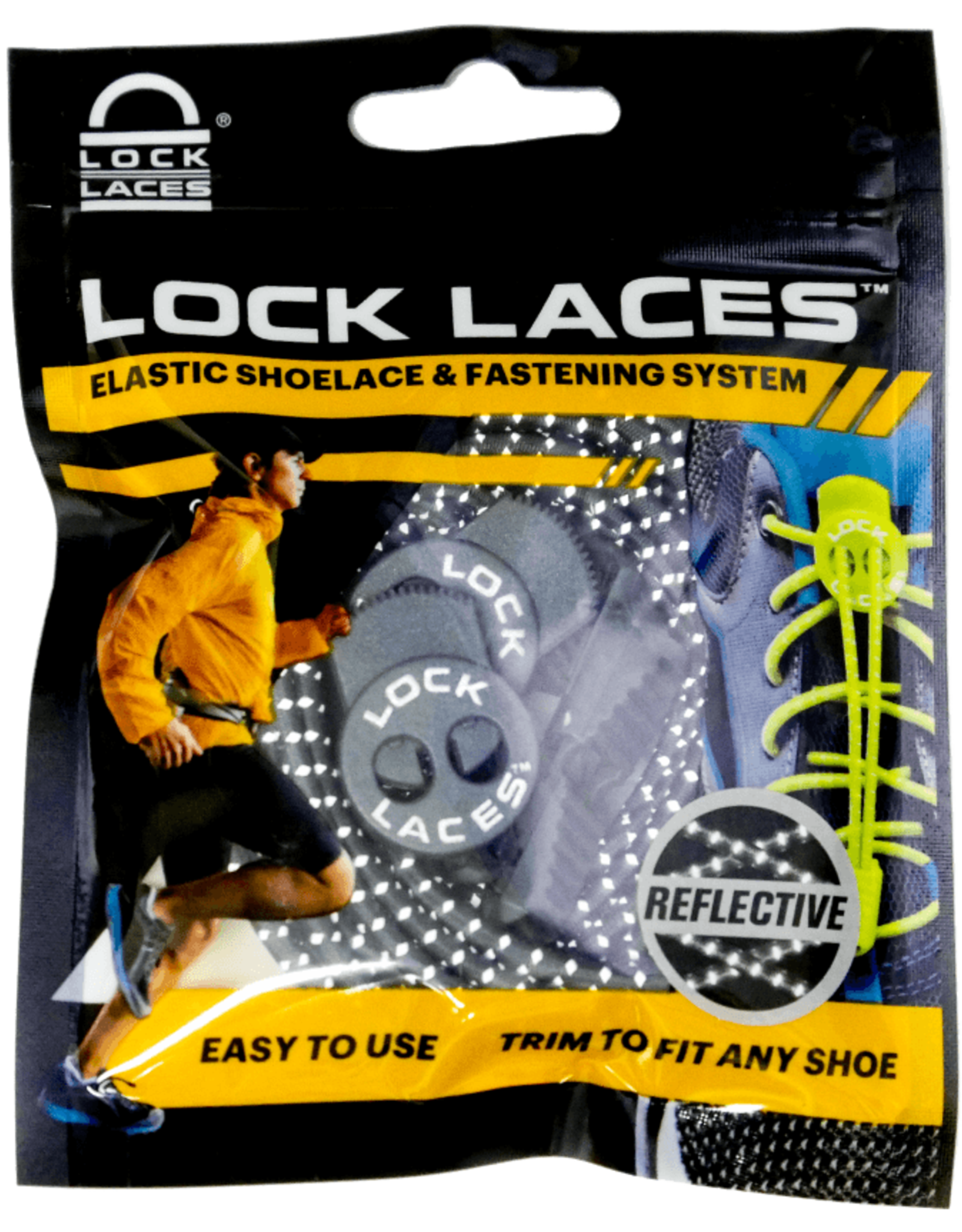 Lock Laces Reflective Storm Gray