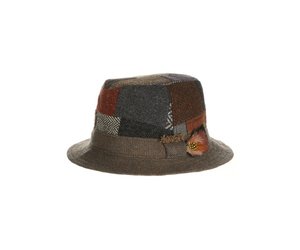 donegal tweed wool patchwork walking hat