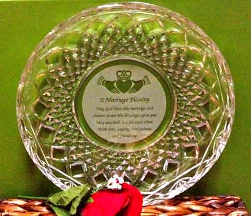 Galway Crystal Marriage Blessing Plate Irish Crossroads