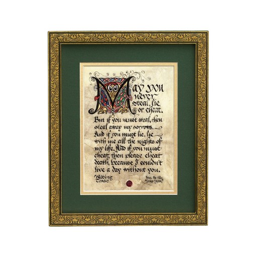 Wedding Toast 8x10 Manuscript Irish Crossroads