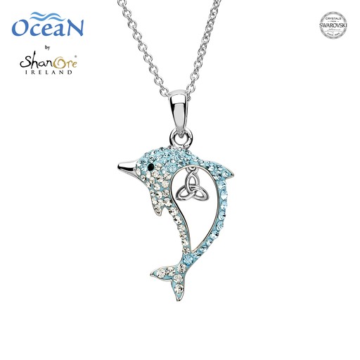 Sterling Silver Glitter Infused Claddagh Pendant
