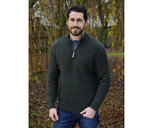 Sweaters Gents Half Zip Irish Sweater