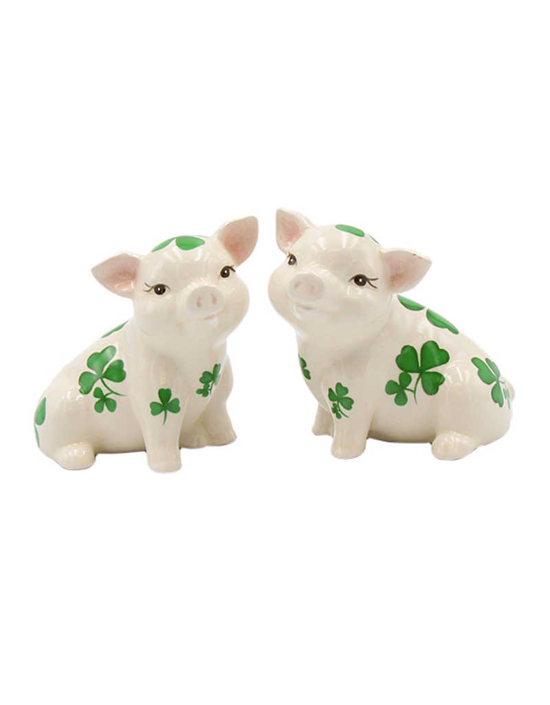 Salt And Pepper Shaker Set Elephants With Shamrocks Home Kitchen Tabletop Accessories