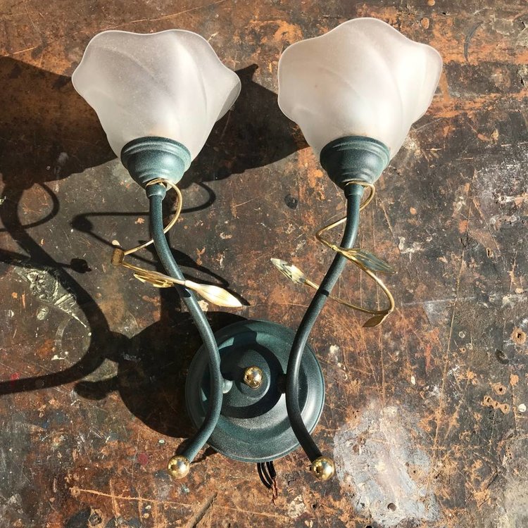 Sconce w/ Gold Leaves