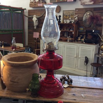 Red Hurricane Lamp