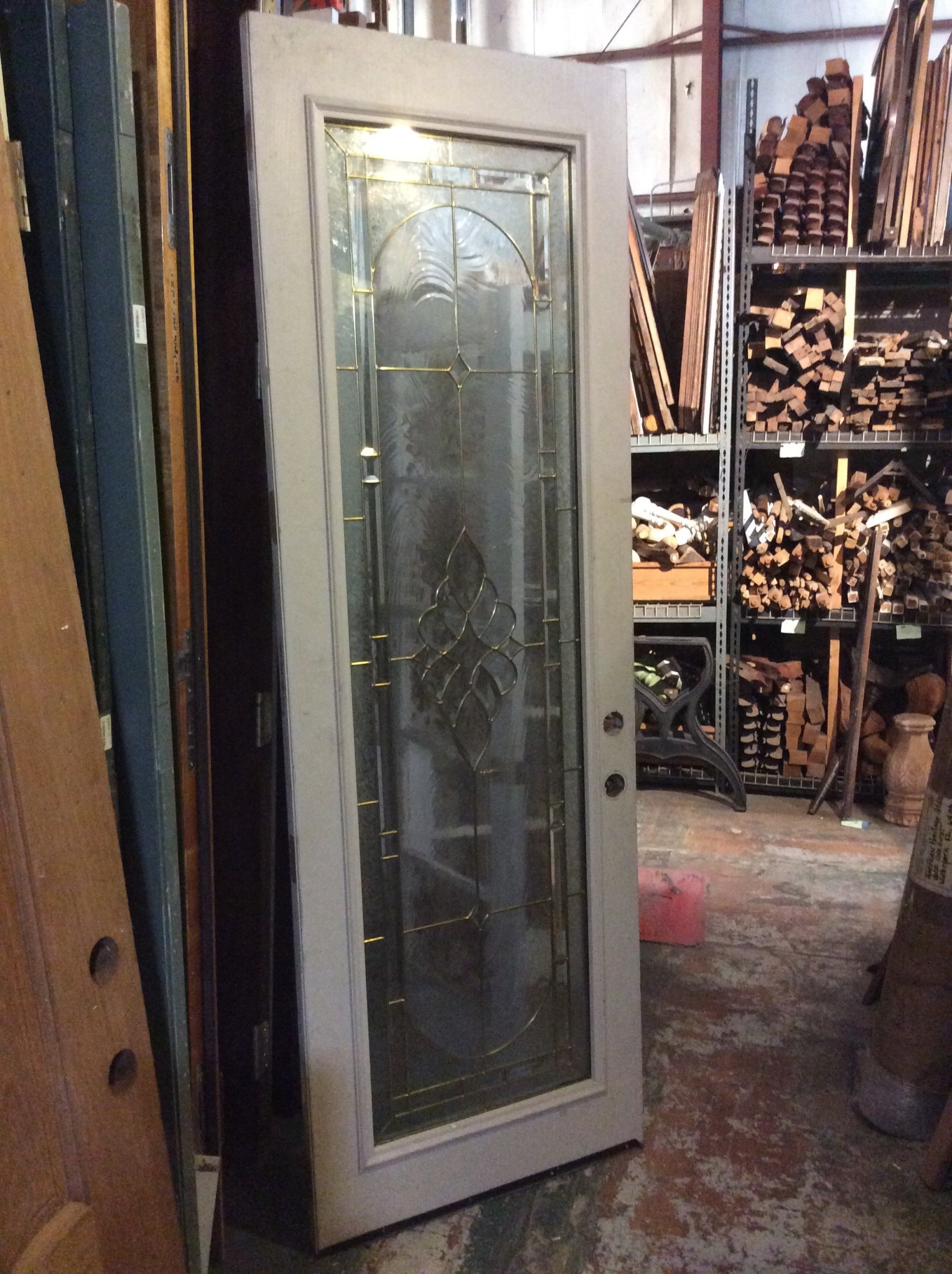 Leaded Glass Door 32” x 93” Sarasota Architectural