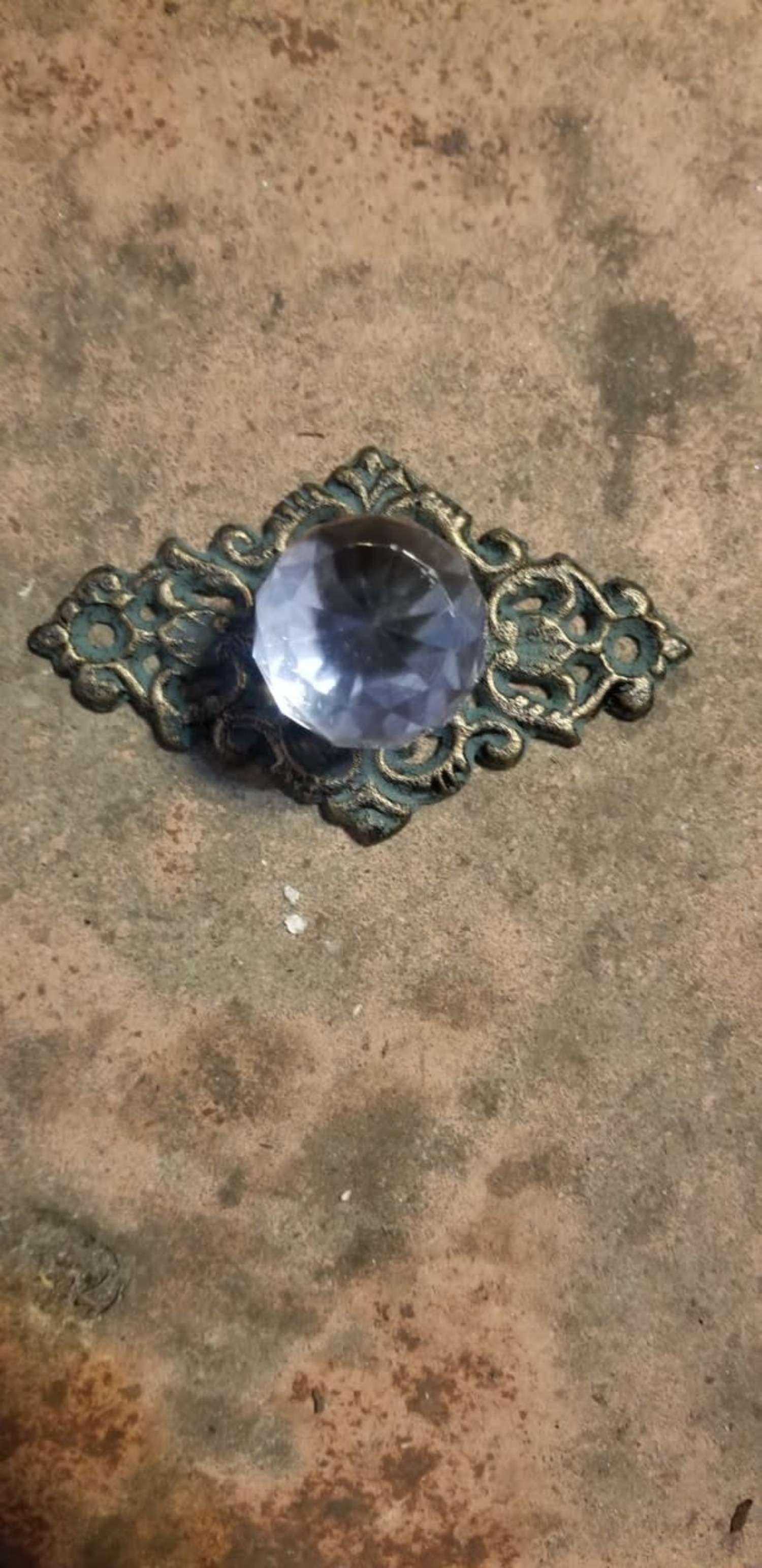 Crystal Drawer Pull Antique Bronze Sarasota Architectural