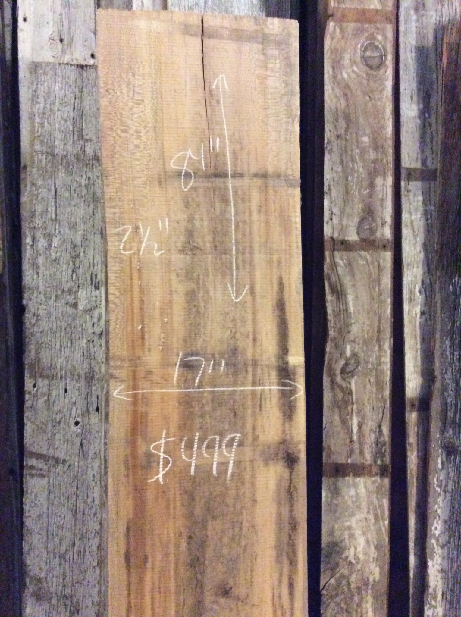 Maple Slab 17 X 2 1 2 X 84 Sarasota Architectural Salvage