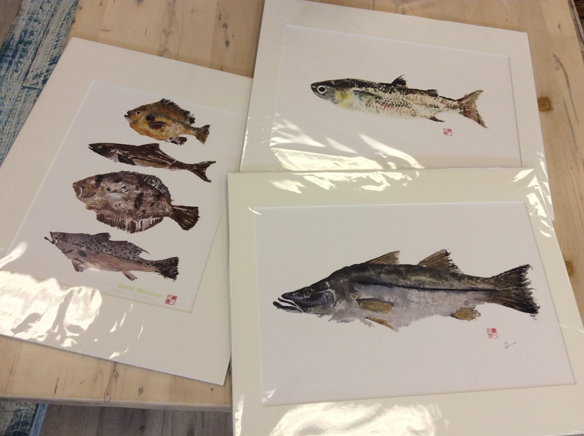 Matted gyotaku prints - Architectural Salvage, 1093 Central Ave. 34236