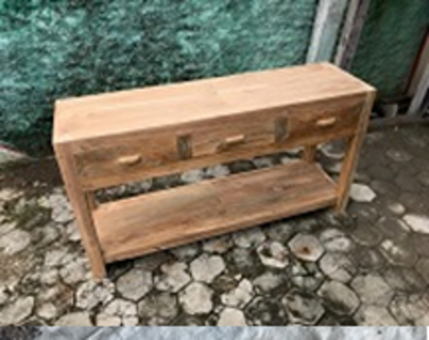 Recycled Teak 3 Drawer Console Sarasota Architectural Salvage