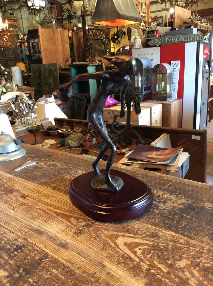 Bronze figure bowling