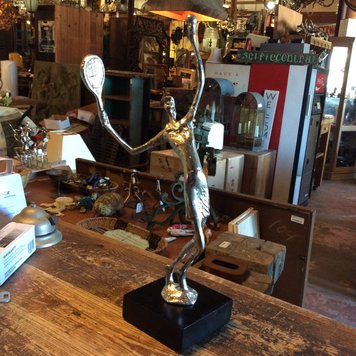 Aluminum tennis player figure female