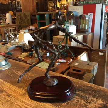 Bronze baseball player figure