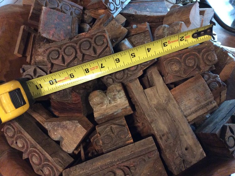 Assorted 19th century carved teak piece