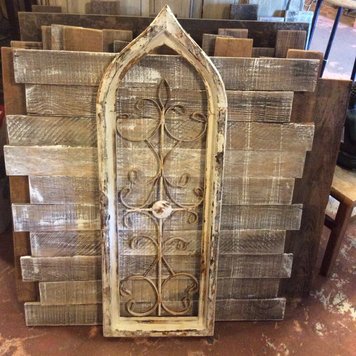 Lg. White Wire/Iron Window 43.5 x 11.75