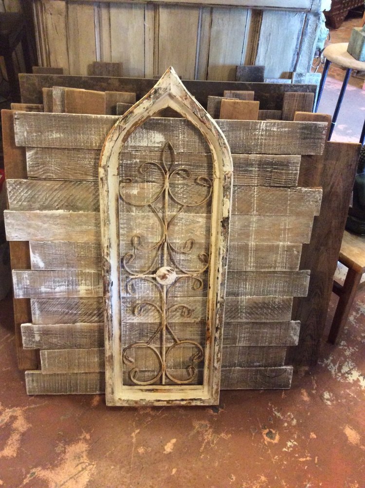 Lg. White Wire/Iron Window 43.5 x 11.75