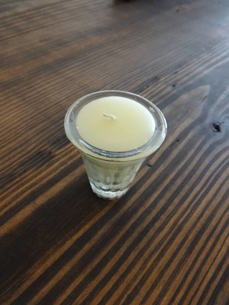 Sugar Mold Candles in glass