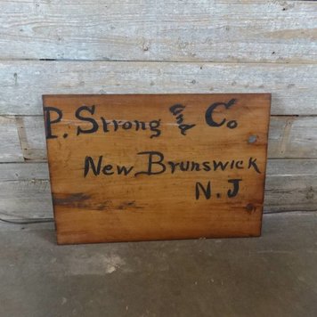 P. Strong and Co New Brunswick NJ Wood Sign