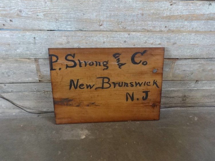 P. Strong and Co New Brunswick NJ Wood Sign