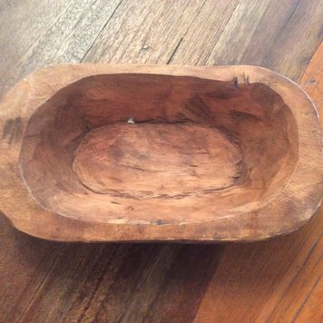 Brown Wood Oval Bowl