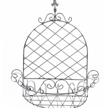 White Longford Wall Basket 35" H x 32" W x 14" L