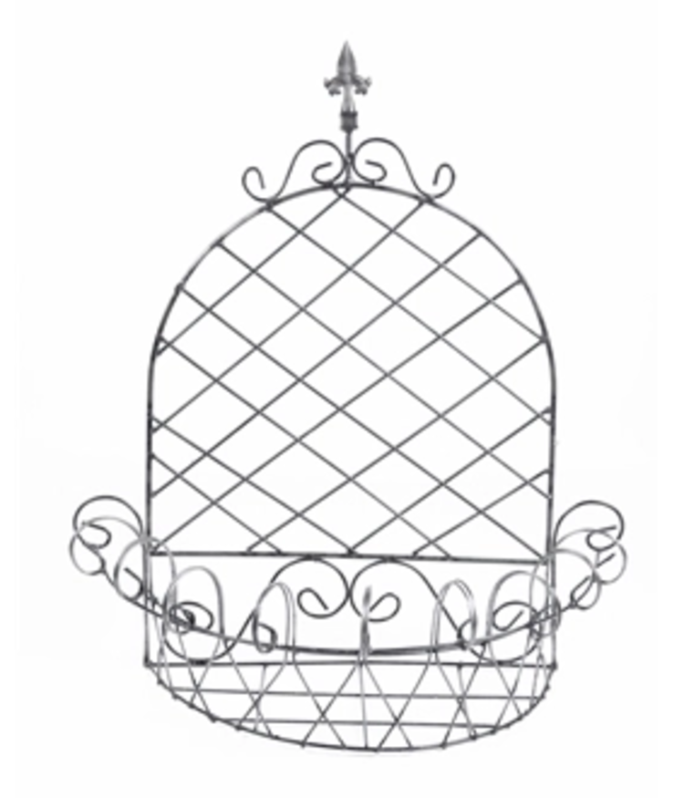 White Longford Wall Basket 35" H x 32" W x 14" L