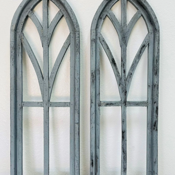 Light Gray Clevedon Wood Window 36.5" H x 12" L x 1.5" W