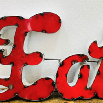 Small Red Eat  22" L x 1 5/8" W x 13" H