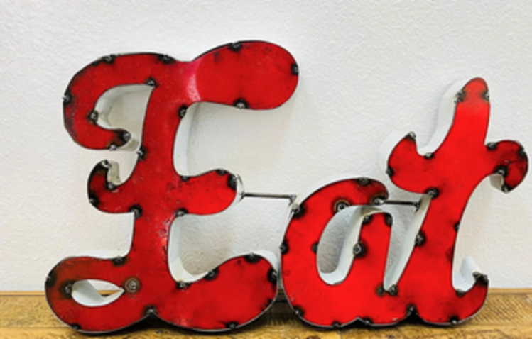 Small Red Eat  22" L x 1 5/8" W x 13" H