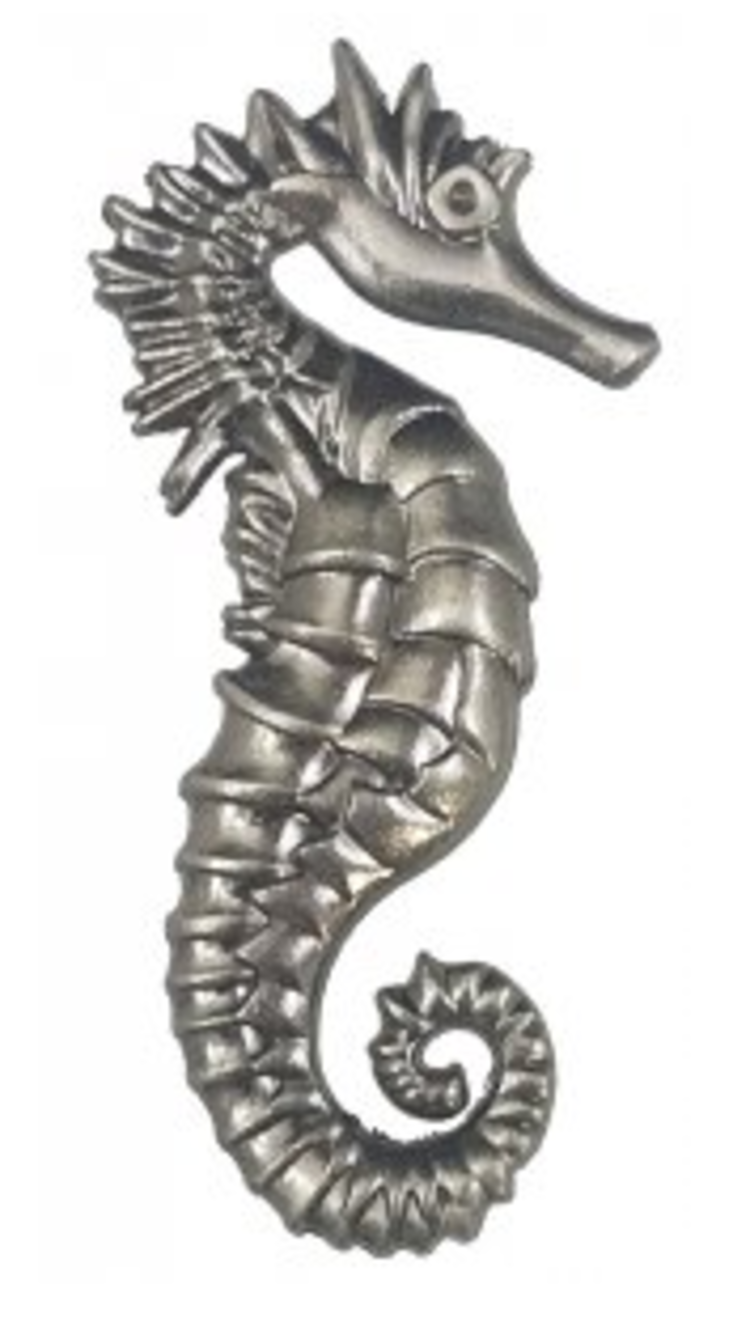 Seahorse Drawer Pull Silver 2.7" x 1.27"