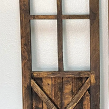 Brown Helston Wood Window  39" H x 14" L x 0.5" W