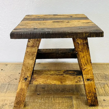 Wood Stool 11.5" H x 11.5" L x 8" W