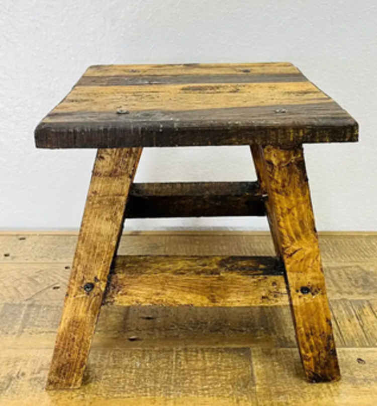 Wood Stool 11.5" H x 11.5" L x 8" W