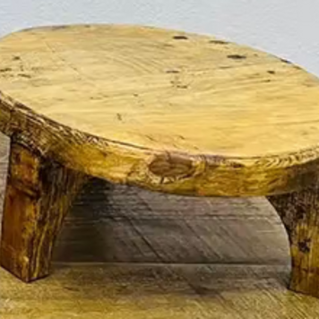 Natural Round Wood Stand  SM - 5" H x 10" D