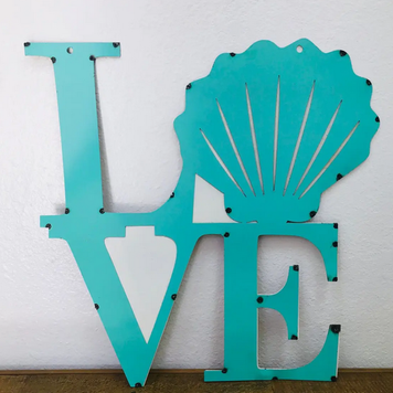 Love Shell Sign 22" H x 22" L