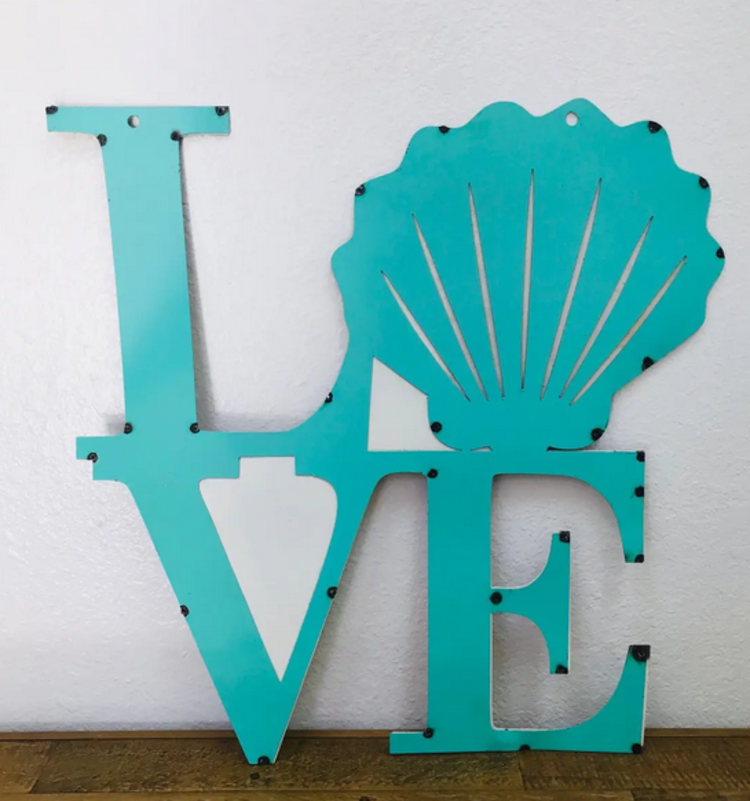 Love Shell Sign 22" H x 22" L
