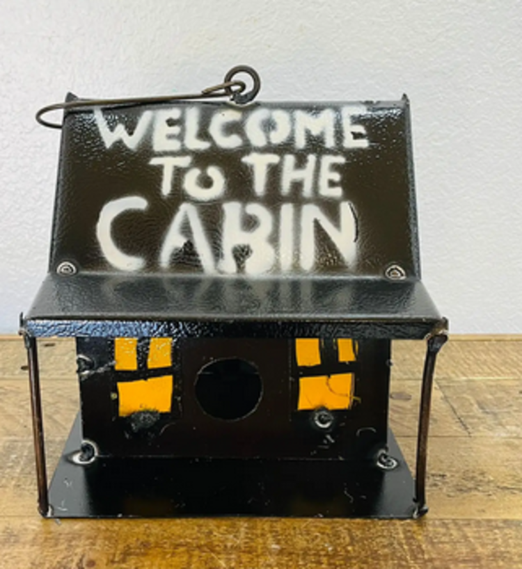 Welcome to the cabin birdhouse 9"H x 8"L x 7"W