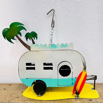 Beach Camper Birdhouse 12" H x 16" L x 7" W