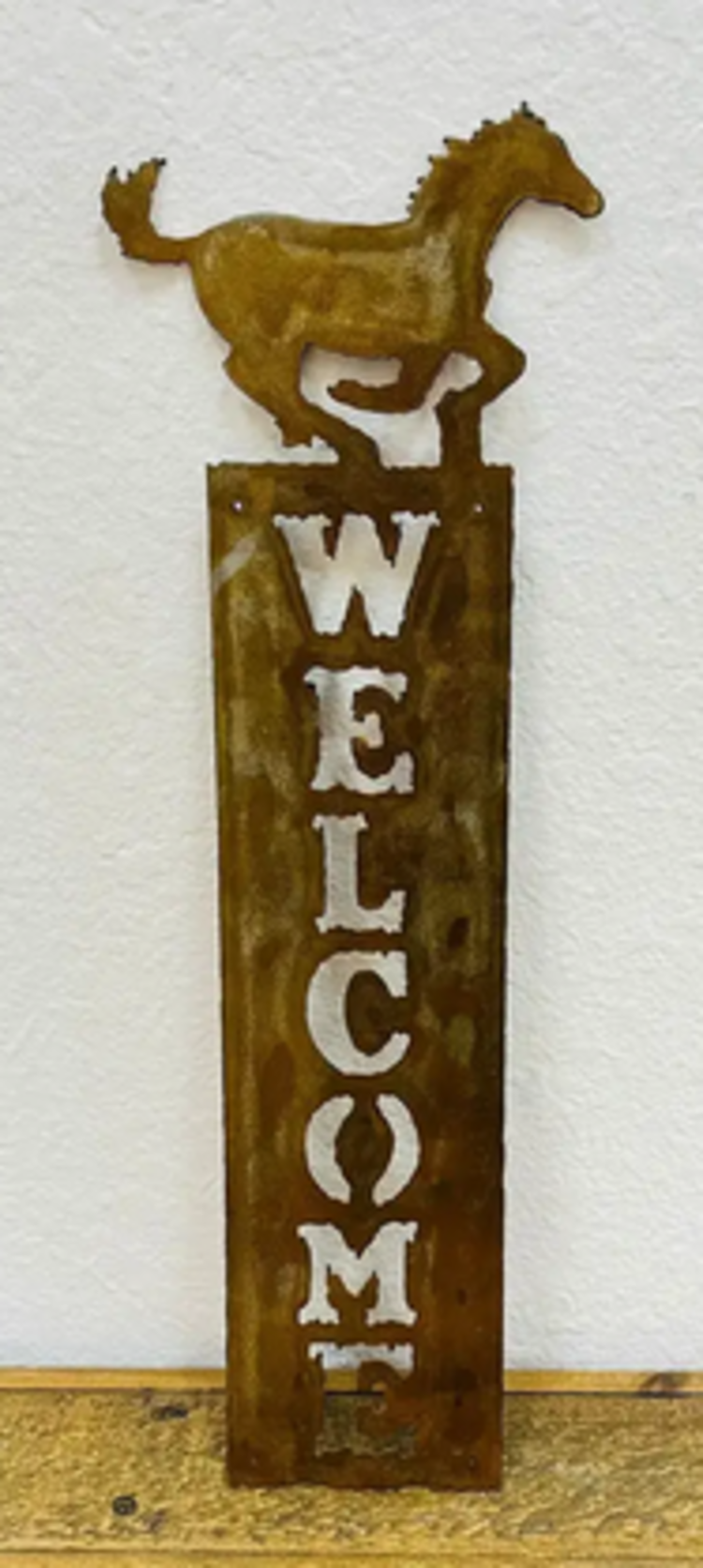 Rustic Horse Welcome Sign 14" H x 5.5" L