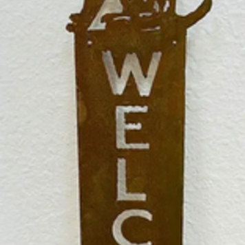 Rustic Dog Welcome Sign 15 1/4" H x 4" L