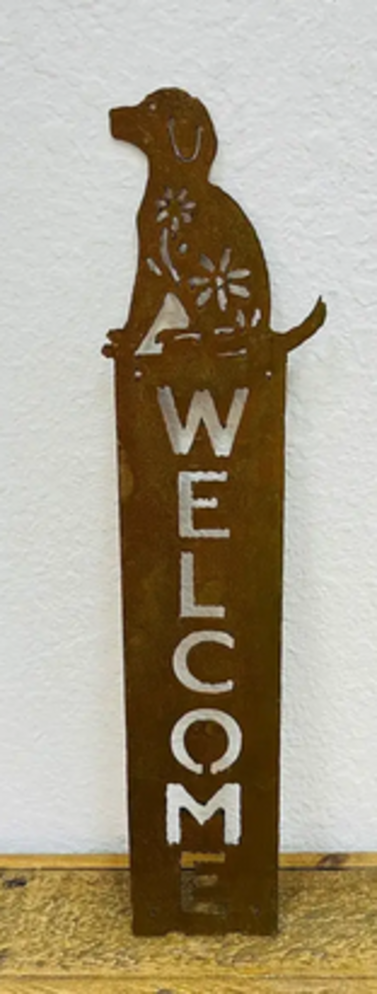 Rustic Dog Welcome Sign 15 1/4" H x 4" L