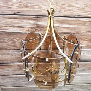 Glass/ Brass Pendant Light