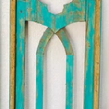 MD Turquoise Campden Wood Window 30 1/4" H x 12.5" L x 1.5" W